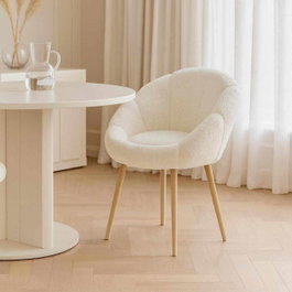 Atelier Del Sofa Papatya - Silla Alada Blanco y Nogal